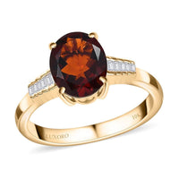 One Time Only Luxoro 10K Yellow Gold AAA Brazilian Cherry Citrine, Diamond Ring (Size 10.0) 2.35 ctw