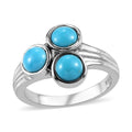 Sleeping Beauty Turquoise 3 Stone Ring in Stainless Steel 1.40 ctw - Sticky add to cart bar