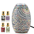 "Handcrafted Mosaic Table lamp with aroma oil bottle 5ml x 8 pcswith UL Certified Color: Multi Size: 4.5x8 Inch" - Sticky add to cart bar