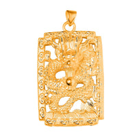 24K Yellow Gold Electroform Dragon Pendant 8.80 Grams