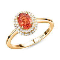 Certified & Appraised Iliana 18K Yellow Gold AAA Yellow Sapphire and G-H SI Diamond Double Halo Ring Size 9.0) 1.25 ctw 1.25 ctw