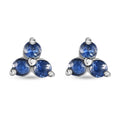 Premium Ceylon Blue Sapphire Stud Earrings in Platinum Over Sterling Silver 0.40 ctw - Sticky add to cart bar