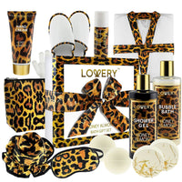 Lovery 17Pc Bath Set - Luxe Leopard Honey Almond