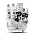 LOVERY White Marble Tub 20pc White Orchid Bath & Body Basket - Sticky add to cart bar