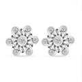 Moissanite Snowflake Stud Earrings in Platinum Over Sterling Silver 0.90 ctw - Sticky add to cart bar