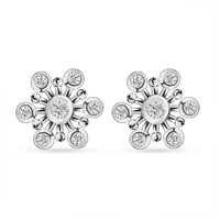 Moissanite Snowflake Stud Earrings in Platinum Over Sterling Silver 0.90 ctw