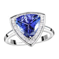 Luxoro 14K White Gold Premium Tanzanite, Diamond (G-H, I3) (0.40 cts) Ring (Size 7.0) 3.75 ctw - Sticky add to cart bar