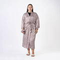 Tamsy Tan Cheetah Robe with Scrunchie - One Size Fits Most - Sticky add to cart bar