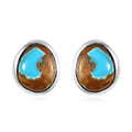 Artisan Crafted Royston Turquoise Solitaire Stud Earrings in Sterling Silver 5.60 ctw - Sticky add to cart bar