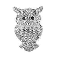 Karis Black Diamond Accent Owl Pendant in Platinum Bond