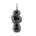 Doorbuster Artisan Crafted African Amethyst 3 Stone Pendant in Sterling Silver 11.65 ctw - Sticky add to cart bar