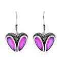 Volcanic Quartz (Triplet) Heart Dangle Earrings in Sterling Silver 9.00 ctw - Sticky add to cart bar