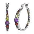 Doorbuster African Amethyst, Multi Gemstone Earrings in Stainless Steel 3.90 ctw - Sticky add to cart bar