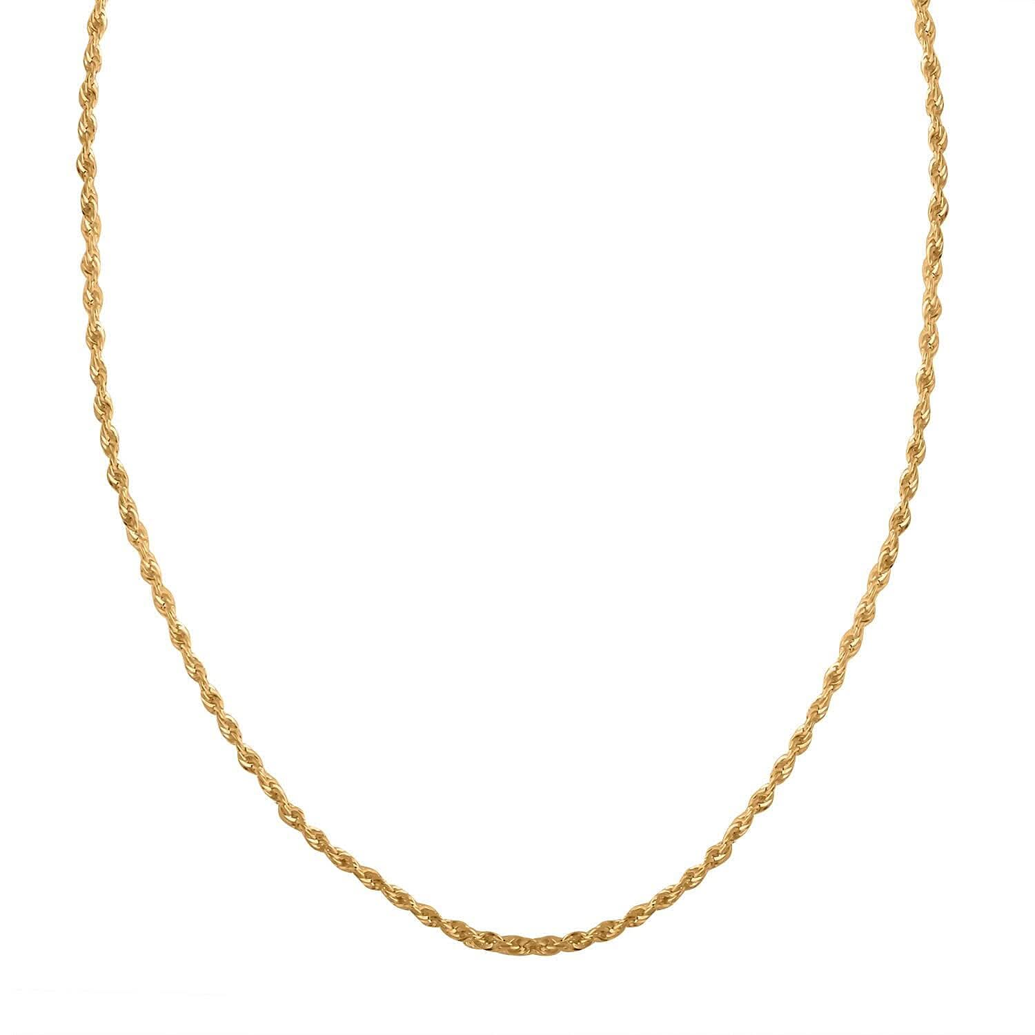 1.5mm Rope Chain Necklace in 18K Yellow Gold 1.80 Grams 18 Inches