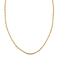 1.5mm Rope Chain Necklace in 18K Yellow Gold 24 Inches 2 Grams