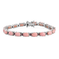 Premium Peruvian Pink Opal, Orissa Rhodolite Garnet Tennis Bracelet n Platinum Over Sterling Silver (7.25 In) 14.65 ctw