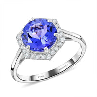 Certified & Appraised Rhapsody 950 Platinum AAAA Tanzanite and E-F VS Diamond Ring 5.68 Grams 3.00 ctw