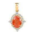 Certified and Appraised Luxoro 14K Yellow Gold AAA Nigerian Spessartite Garnet and G-H I2 Diamond Pendant 2.10 ctw - Sticky add to cart bar