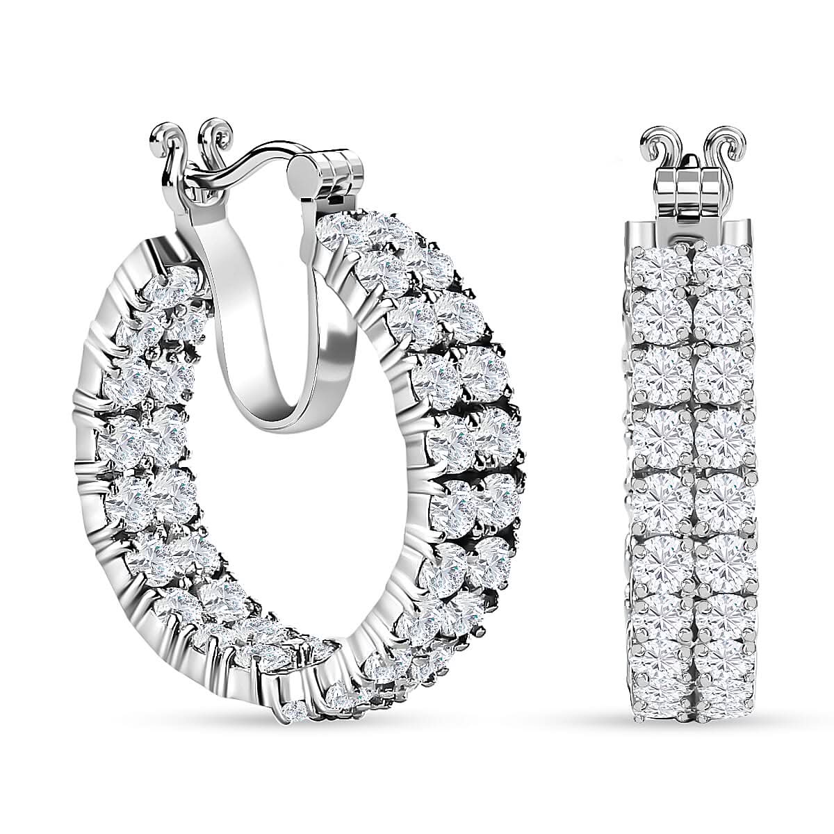 Doorbuster Moissanite Hoop Earrings in Vermeil YG Over Sterling Silver 8.50 ctw