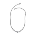 Doorbuster Moissanite Graduate Necklace 18 Inches in Platinum Over Sterling Silver 24.00 ctw - Sticky add to cart bar