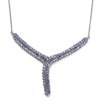 Doorbuster Karis Tanzanite Necklace in Platinum Bond with Stainless Steel Chain 18 Inches 7.65 ctw