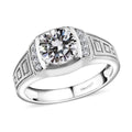 Doorbuster Moissanite (Rnd 8mm) Men's Ring in Vermeil YG Over Sterling Silver (Size 11.0) 1.75 ctw - Sticky add to cart bar