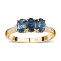Doorbuster Luxoro 14K Yellow Gold AAA Santa Maria Aquamarine and G-H I2 Diamond 3 Stone Ring (Size 10.0) 1.25 ctw - Sticky add to cart bar