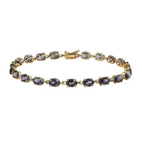 Doorbuster Luxoro 14K Yellow Gold AAA Gray Spinel Bracelet (6.50 In) 10.50 ctw