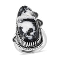 Artisan Crafted White Buffalo Elongated Ring in Sterling Silver (Size 10.0) 24.50 ctw - Sticky add to cart bar