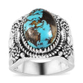 Artisan Crafted Royston Solatire Turquoise Ring in Sterling Silver (Size 10.0) - Sticky add to cart bar