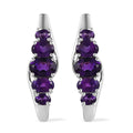 African Amethyst Stud Earrings in Platinum Over Sterling Silver 3.70 ctw - Sticky add to cart bar