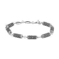 TLV Bali Legacy Sterling Silver Tulang Naga Texture Bracelet (7.25 In) (12.90 g)