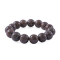 Brown Snowflake Jasper 12mm 200.00 ctw Beaded Stretch Bracelet - Sticky add to cart bar