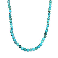 Turquoise Beaded Necklace 18 Inches in Platinum Over Sterling Silver 87.00 ctw