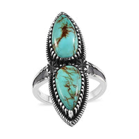 Artisan Crafted Royston Turquoise Ring in Sterling Silver (Size 10.0) 6.40 ctw