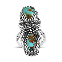 Artisan Crafted Royston Turquoise Ring in Sterling Silver (Size 10.0) 7.50 ctw