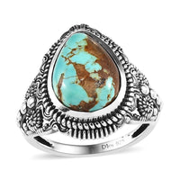Artisan Crafted Royston Turquoise Ring in Sterling Silver (Size 10.0) 5.35 ctw