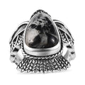 Artisan Crafted White Buffalo Ring in Sterling Silver (Size 10.0) 7.35 ctw - Sticky add to cart bar