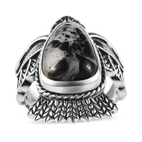 Artisan Crafted White Buffalo Ring in Sterling Silver (Size 10.0) 7.35 ctw