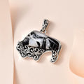 Artisan Crafted White Buffalo Bull Pendant in Sterling Silver 18.30 ctw - Sticky add to cart bar