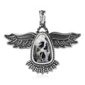 Artisan Crafted White Buffalo Eagle Pendant in Sterling Silver 7.75 ctw - Sticky add to cart bar