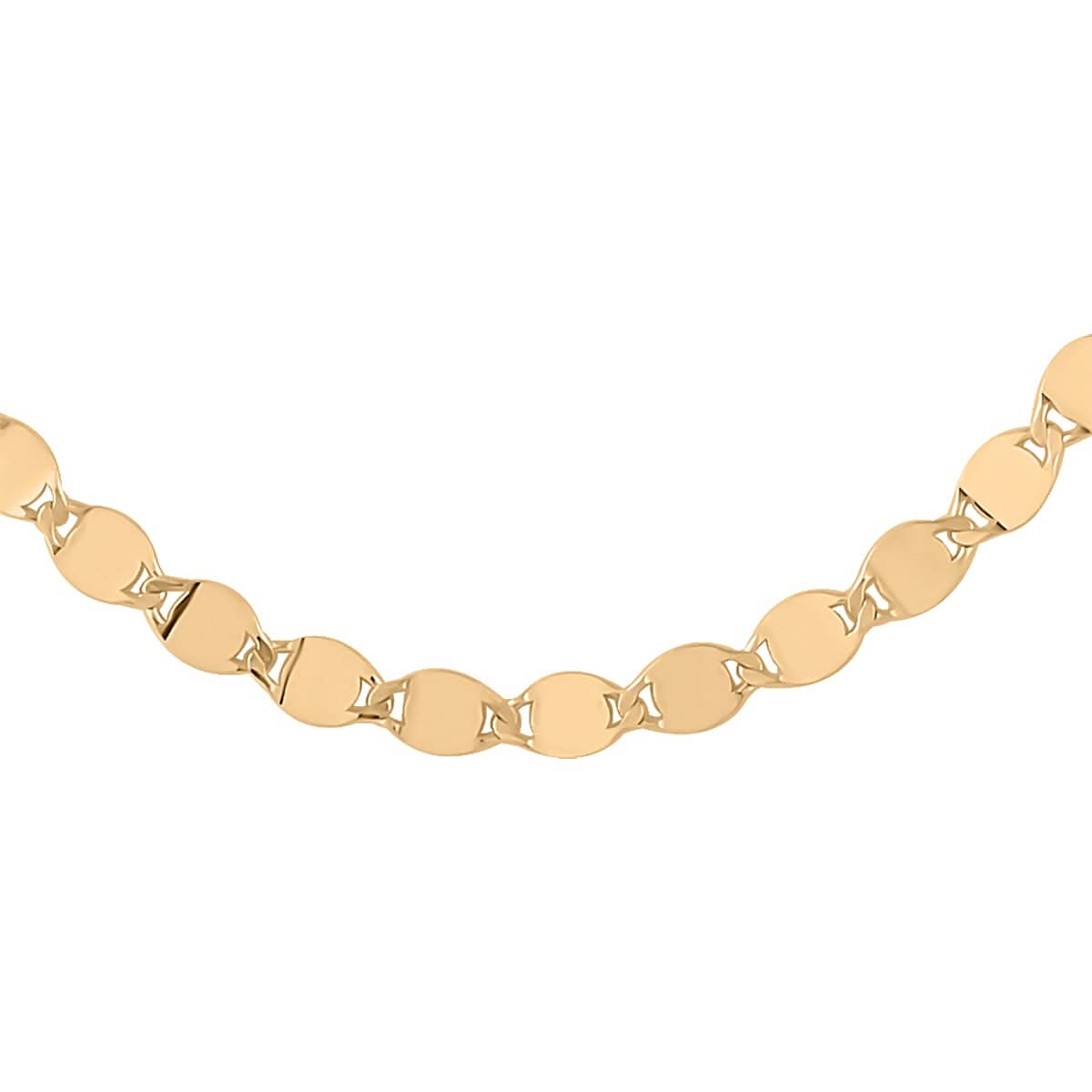 Grande Mirror Italian 10K Yellow Gold Necklace 18 Inches 2.30 Grams
