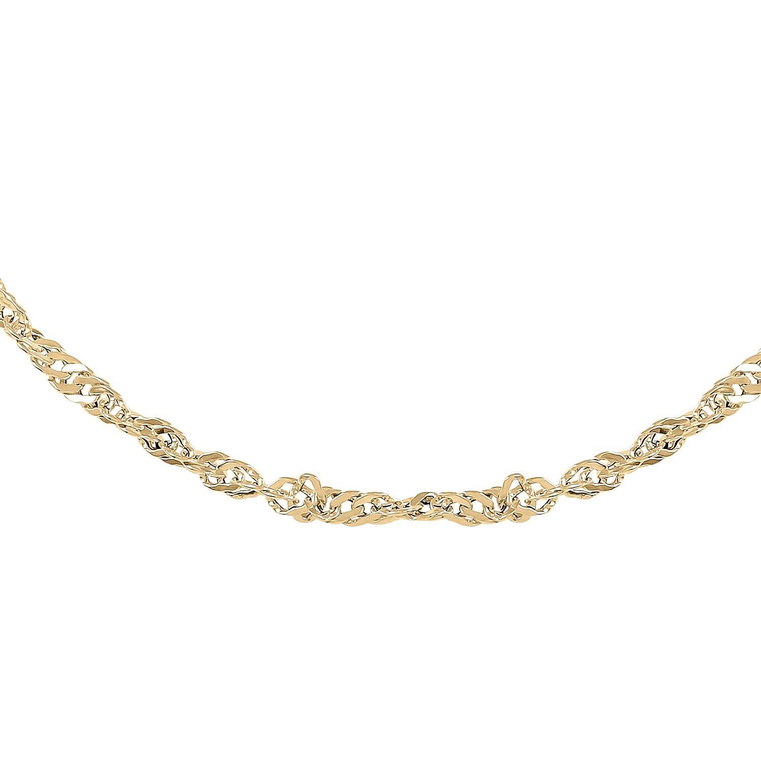 Spirali Curb Italian 10K Yellow Gold Necklace 20 Inches 2.30 Grams