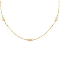 Bolle Oro Italian 14K Yellow Gold Station Necklace 18 Inches 1.25 Grams