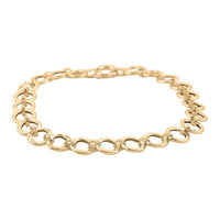 Hammered Ancient Italian 10K Yellow Gold Circles Bracelet (7.50 In) 5.35 Grams