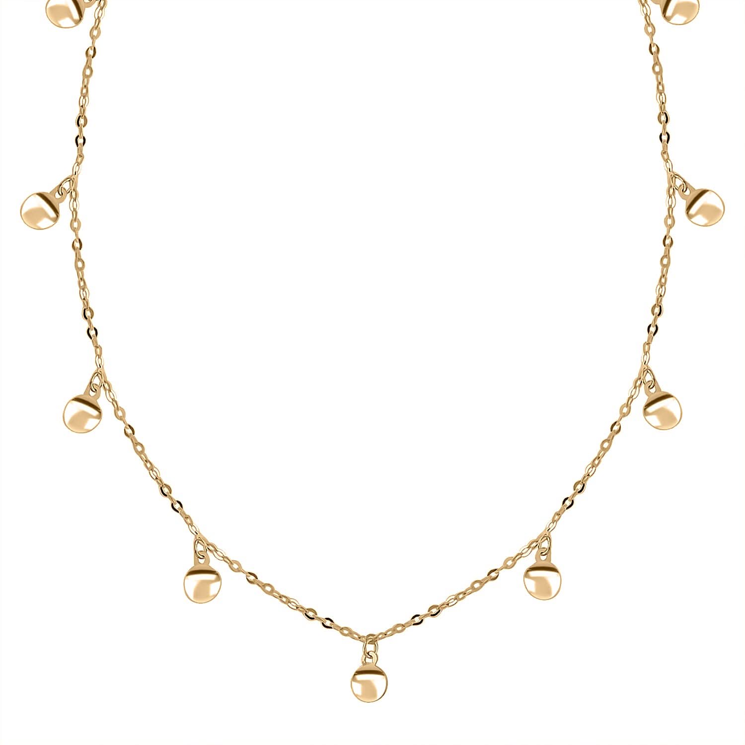 Specchio Italian 10K Yellow Gold Circle Pendant Necklace 18-20 Inches 1 Grams
