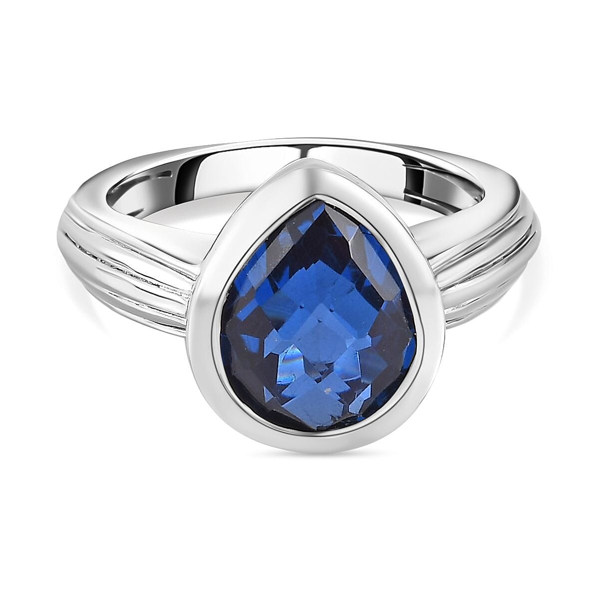 Ceylon Color Quartz Ring in Platinum Over Sterling Silver (Size 6.5) 3.70 ctw