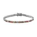 Multi-Tourmaline Tennis Bracelet in Platinum Over Sterling Silver (7.25 In) (Del. in 7-10 Days) 5.85 ctw - Sticky add to cart bar
