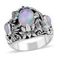 Bali Legacy Ethiopian Welo Opal Swan Ring in Sterling Silver (Size 10.0) 2.00 ctw - Sticky add to cart bar