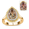 Luxoro 10K Yellow Gold AAA Turkizite, Yellow Diamond and Diamond G-H I3 Ring (Size 7.0) 2.35 ctw - Sticky add to cart bar